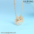 44173 colar de corrente de ouro xuping jóias de moda 18 k delicat tipo de flor pingente banhado a ouro colar de jóias